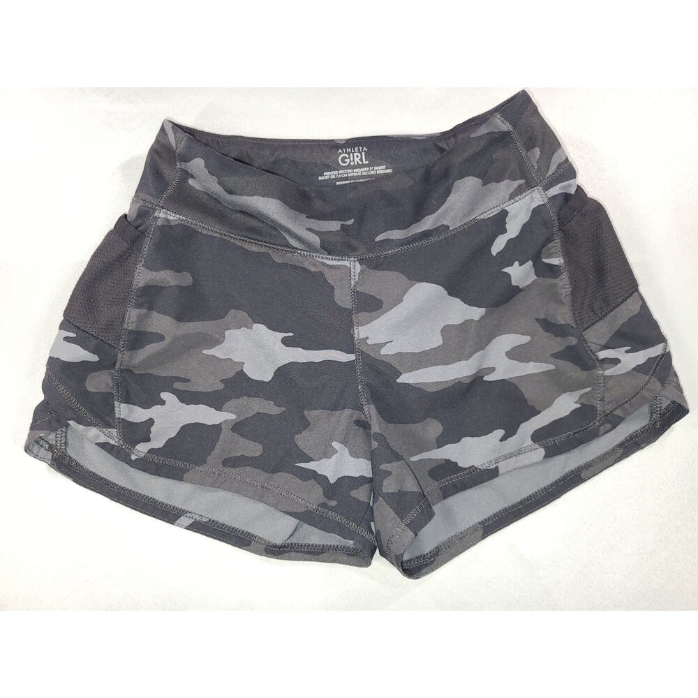 Athleta Girl Large Shorts Record Breaker 3" Camo Athletic Back Pocket O21